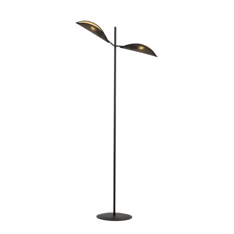 VENE LP2 Czarna Złota Lampa Podłogowa Nowoczesna Led 1158/LP2