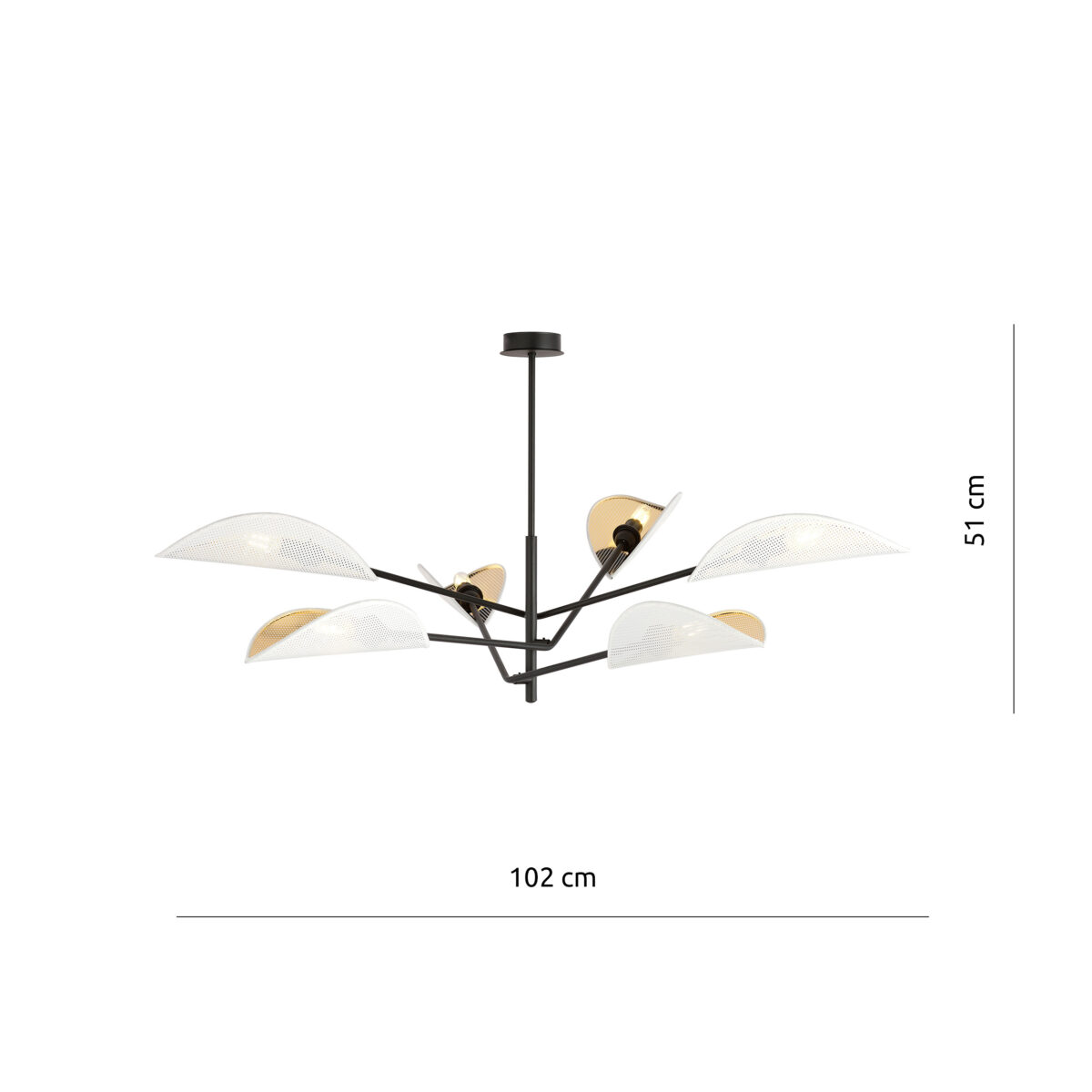 VENE 6 Biała Złota Lampa Sufitowa Nowoczesna Led 1159/6