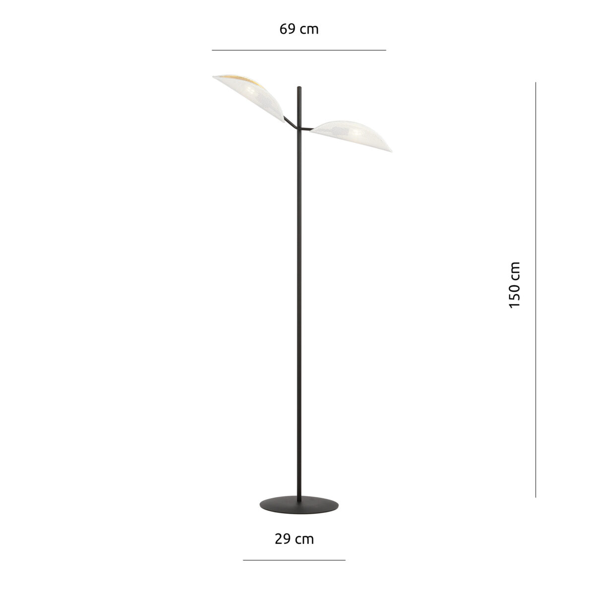 VENE LP2 Biała Złota Lampa Podłogowa Nowoczesna Led 1159/LP2