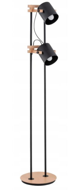 Fortis czarna lampa stojąca podłogowa 2-punktowa 28639 Alfa