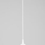 Lampa wisząca 1 punktowa ze szklanym kloszem, dodatkowe elementy  w kolorze białym.