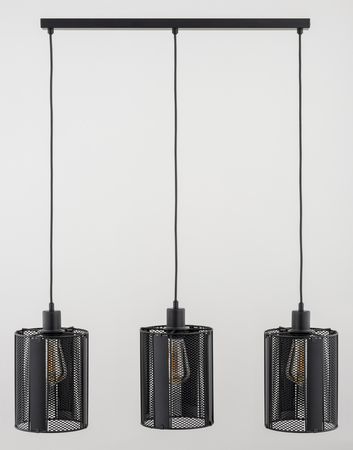 Lampa wisząca 3 punktowa wykonana z metalu w kolorze czarnym.